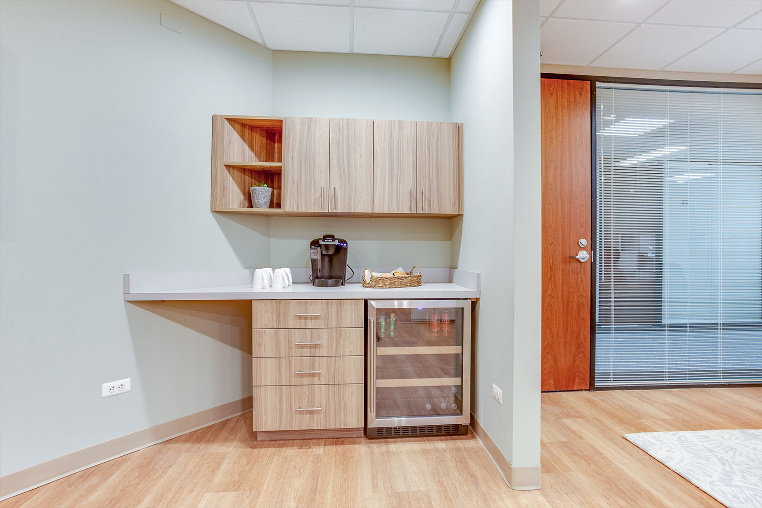 Mindful TMS - Wheaton interior architecture, view of cabinetry in doctor's office